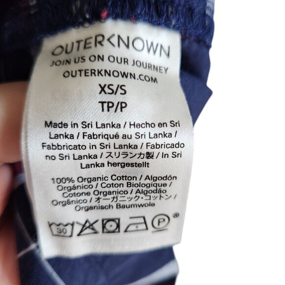 Outerknown Shirt Men's XS Blue Button Up Plaid Long Sleeve Organic Cotton - Picture 6 of 9